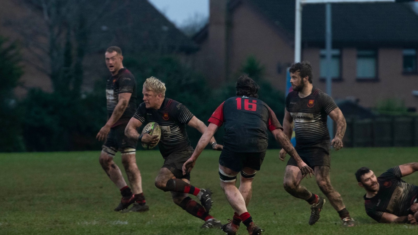 Carrickfergus RFC players in action at Woodlawn